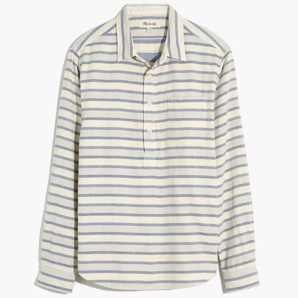 2020 Madewell Striped Pullover Shirt Size Large